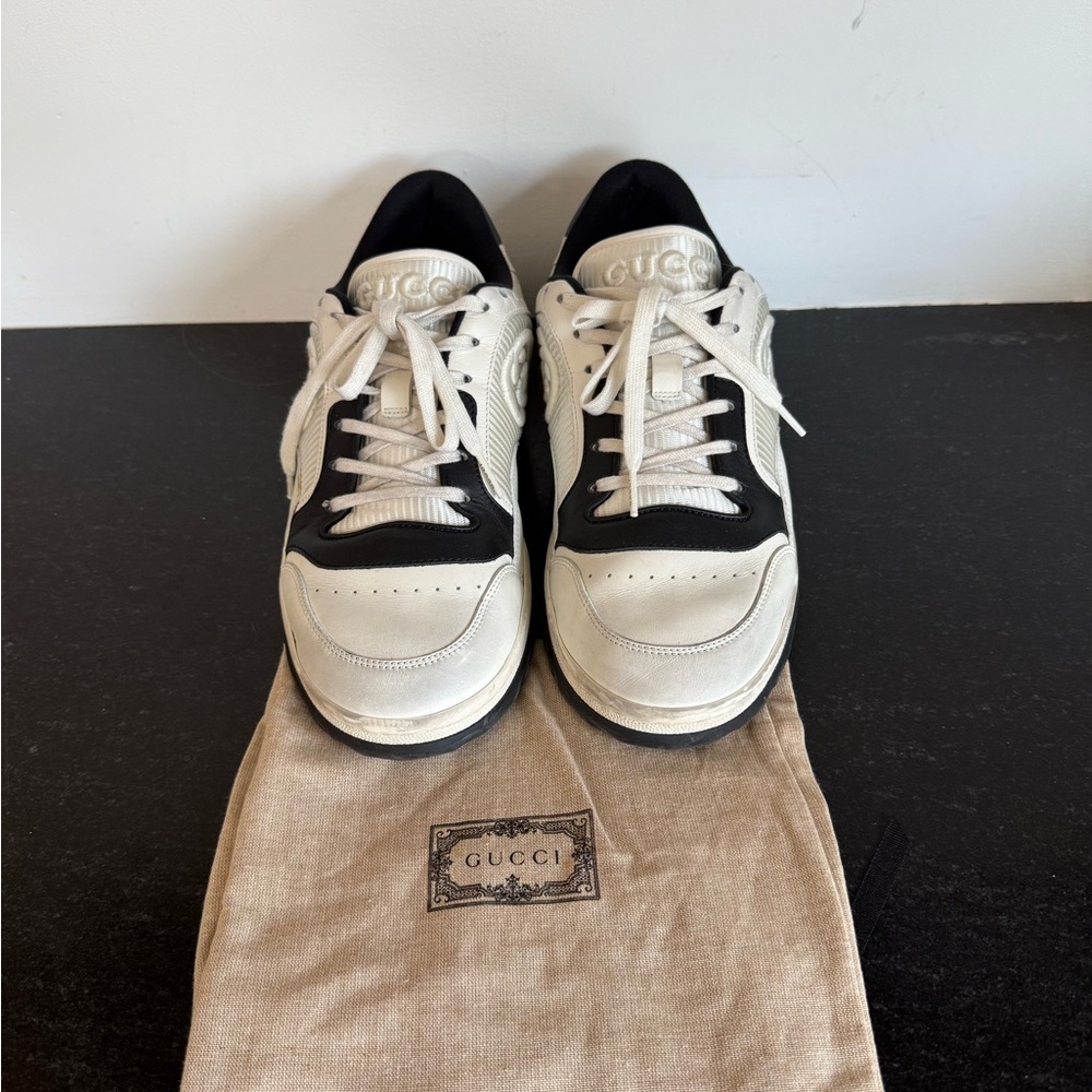 Gucci Men's Black and White Sneakers Size 10